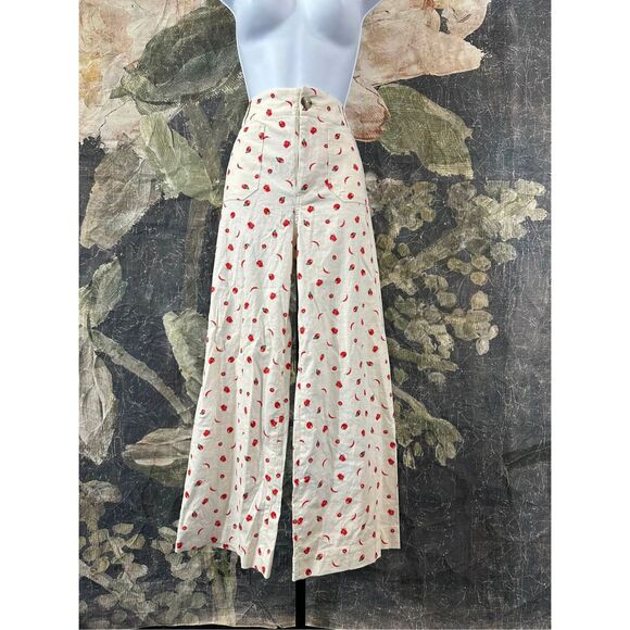 Anthropologie The Colette Cropped Wide-Leg Trousers by Maeve: Printed Linen Edit - Picture 5 of 10